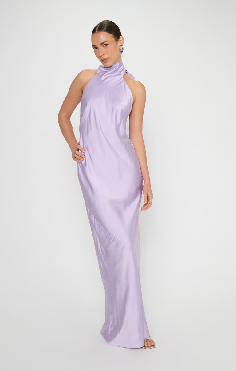 Lisa Maxi Dress, in Lavender Luxe Satin, Size: XL | Show Me Your Mumu