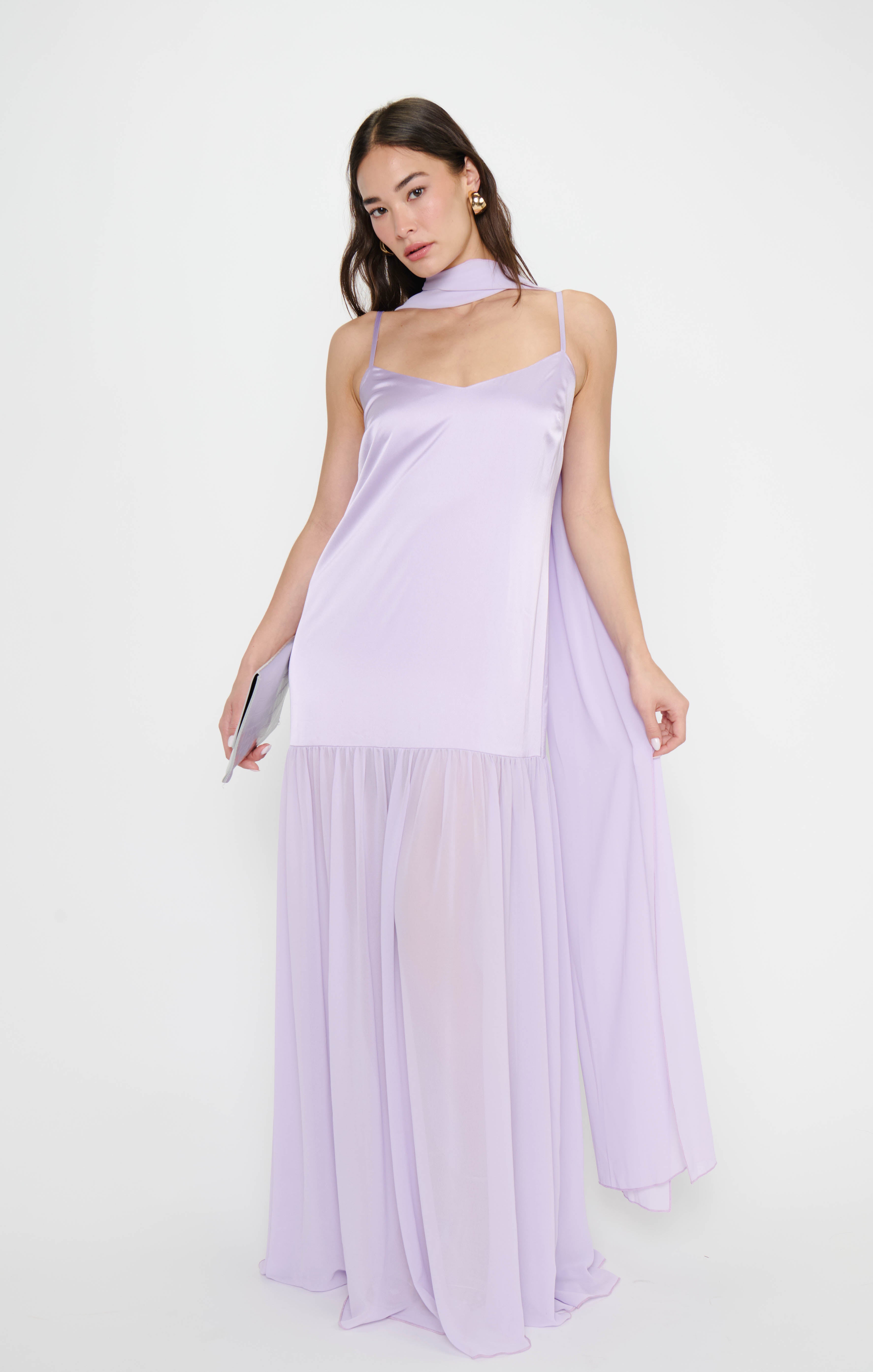 Dalia Maxi Dress ~ Lavender Luxe Satin – Show Me Your Mumu