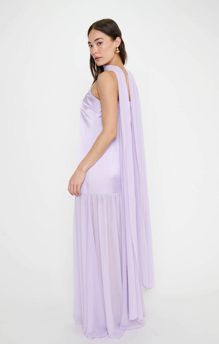 lavender silk dresses Bow Detail Skater Silk Dress Lavender