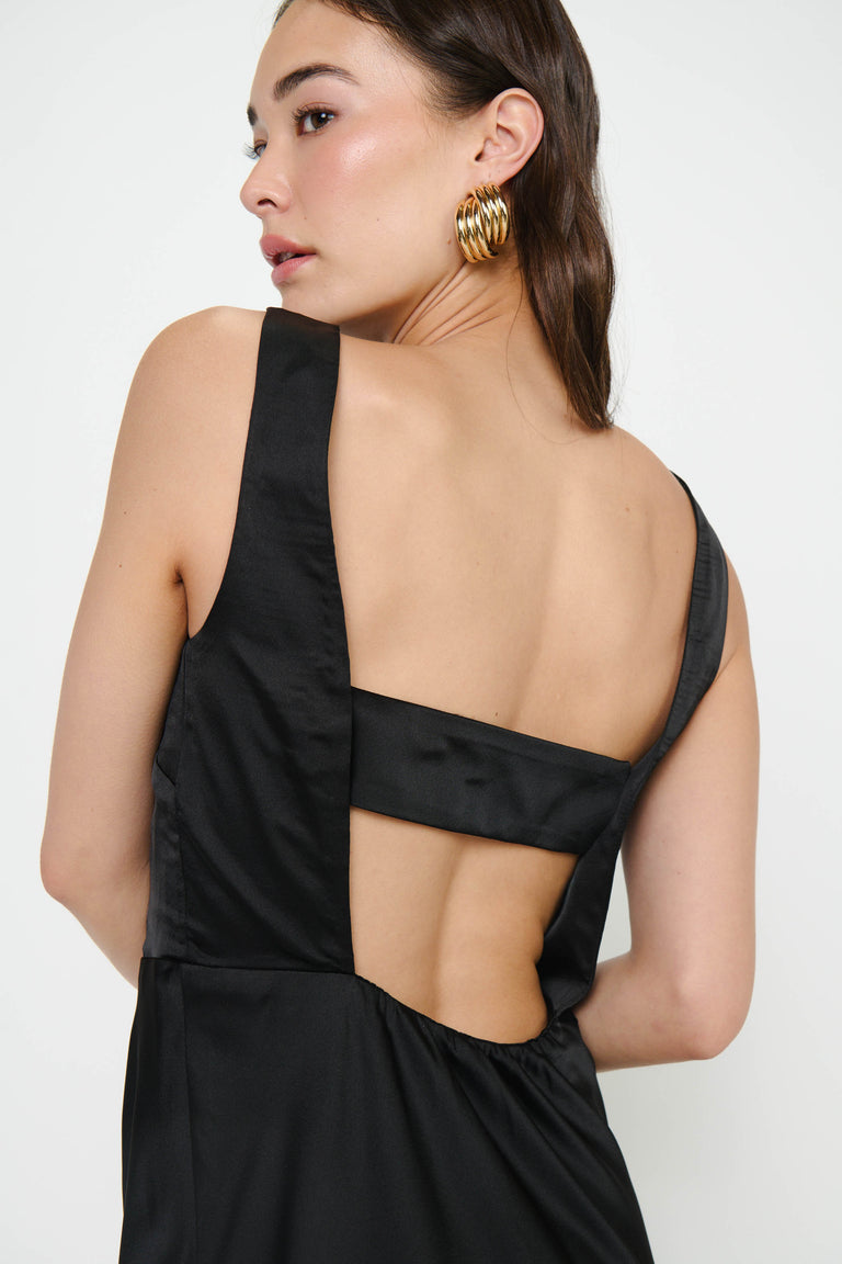 Candice Dress ~ Black Luxe Satin – Show Me Your Mumu
