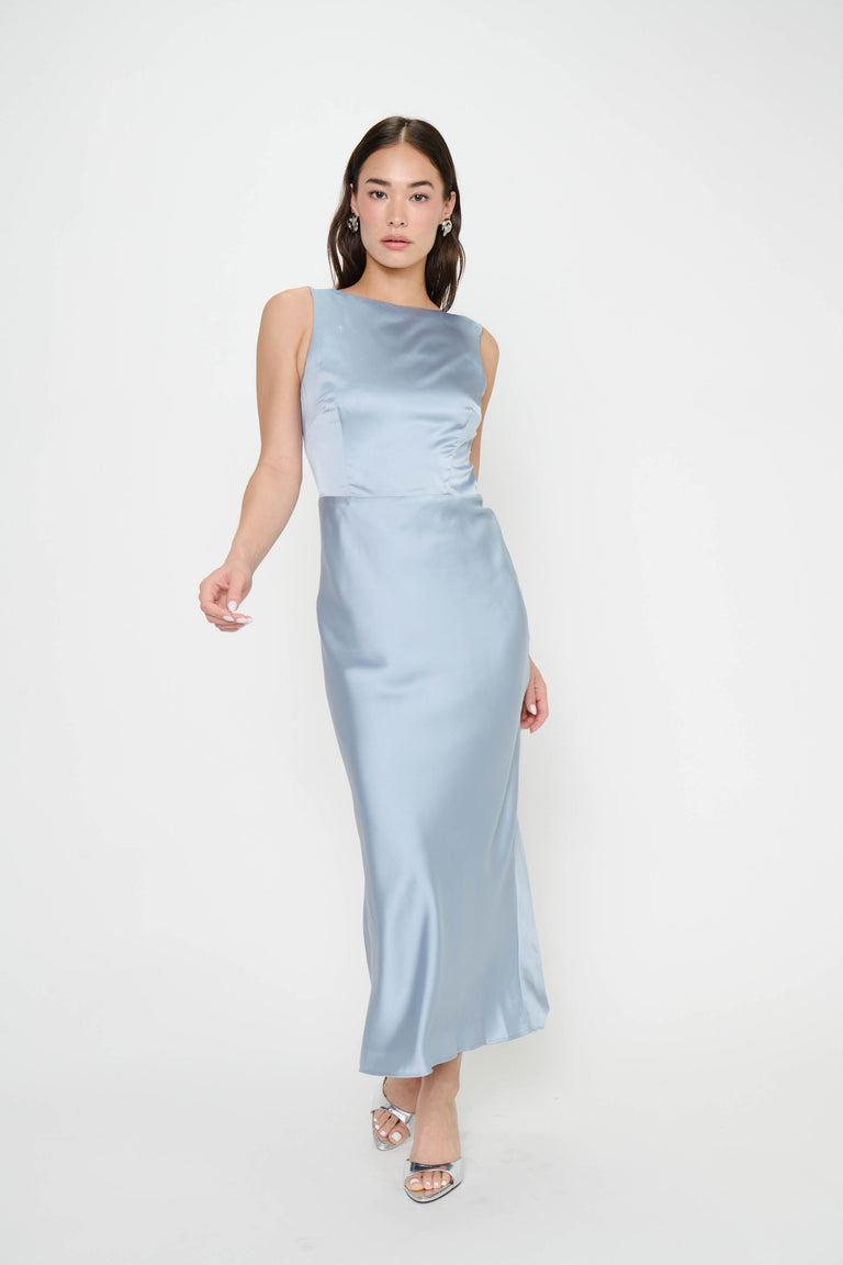steel blue satin dress Candice Dress, in Luxe | Show Me Your Mumu Features Elegant off 4=handle1=63