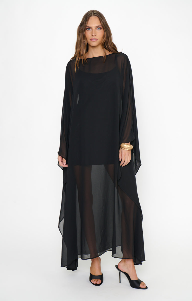 Olsen Maxi Dress, in Black Chiffon, Size: Large | Show Me Your Mumu | Bridesmaid Dresses & Wedding Attendee Dress