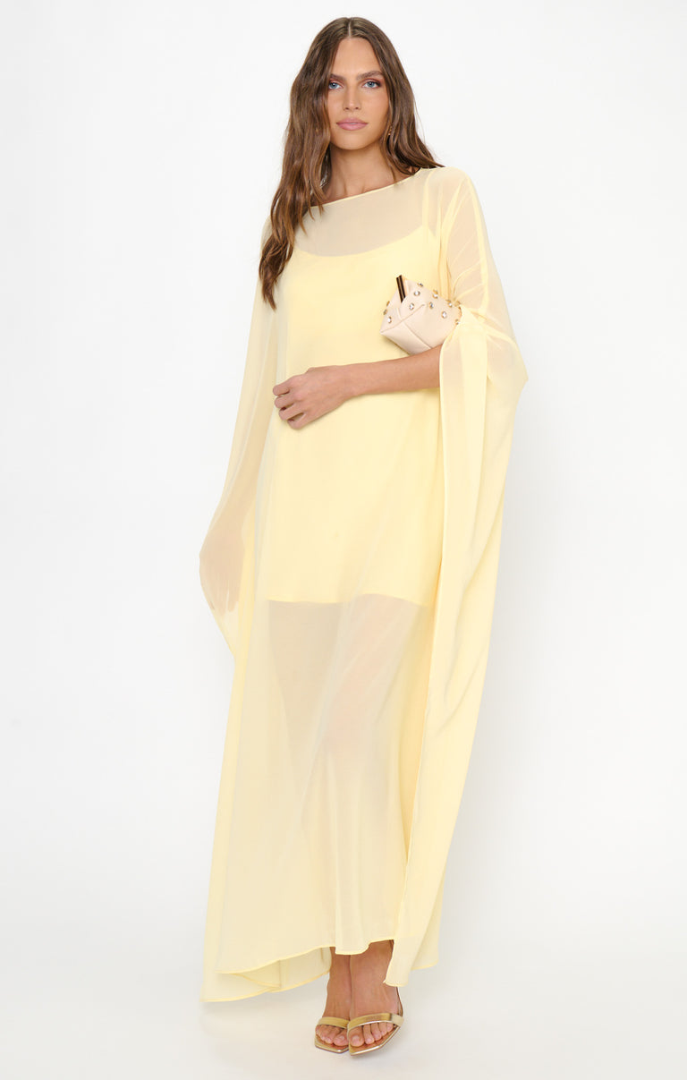 show me your mumu yellow dress Olsen Maxi Dress, in Pale Yellow Chiffon, Size: Small | Show Me Your Mumu
