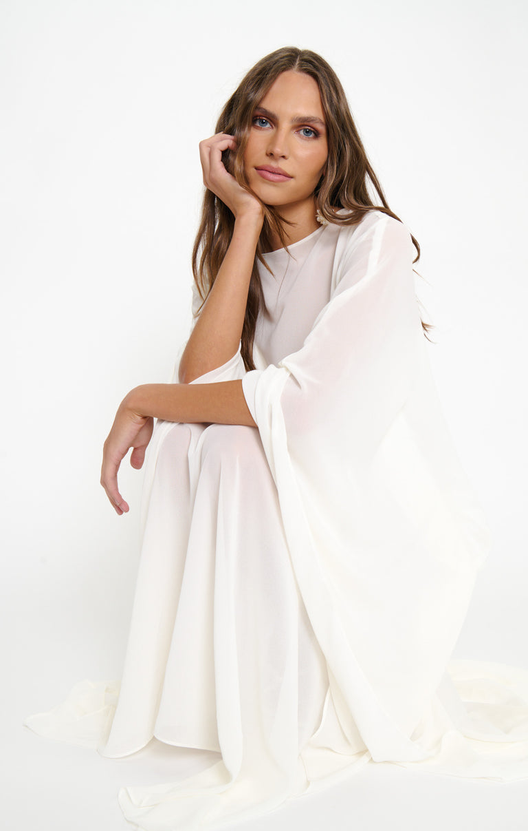 knee length dresses for ladies Olsen Maxi Dress ~ Wedding Cake Chiffon – Show Me Your Mumu main image 1