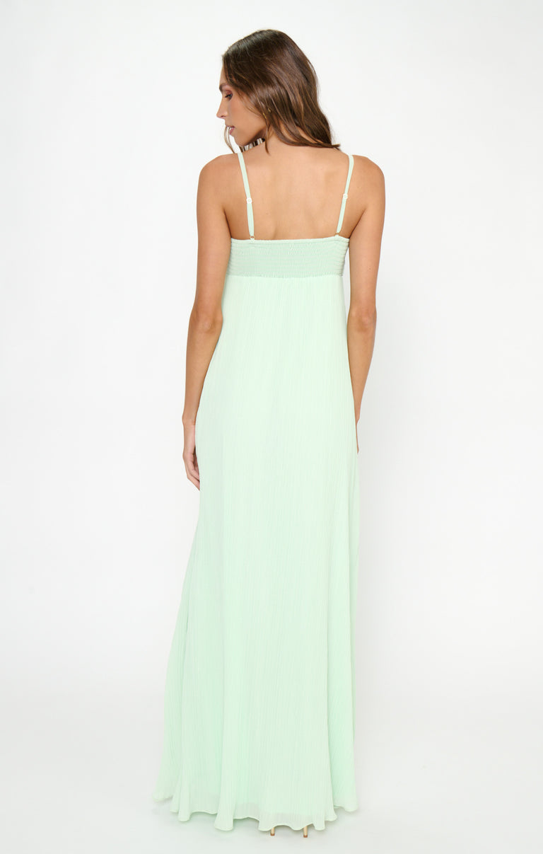 Libby Maxi Dress ~ Pistachio Pleated Chiffon Show Me Your Mumu Libby Maxi Dress ~ Pistachio Pleated Chiffon Show Me Your Mumu