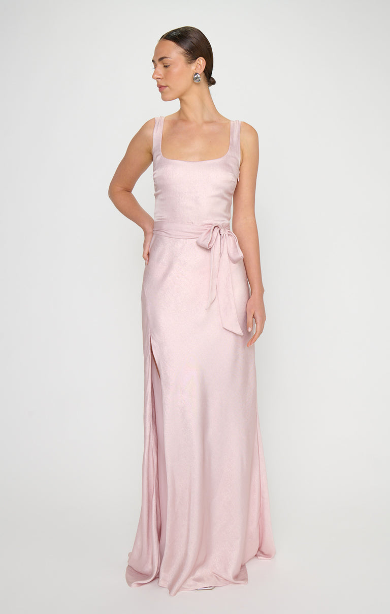 Lana Maxi Dress, in Powder Pink Chrome, Size: Large | Show Me Your Mumu | Bridesmaid Dresses & Wedding Attendee Dress