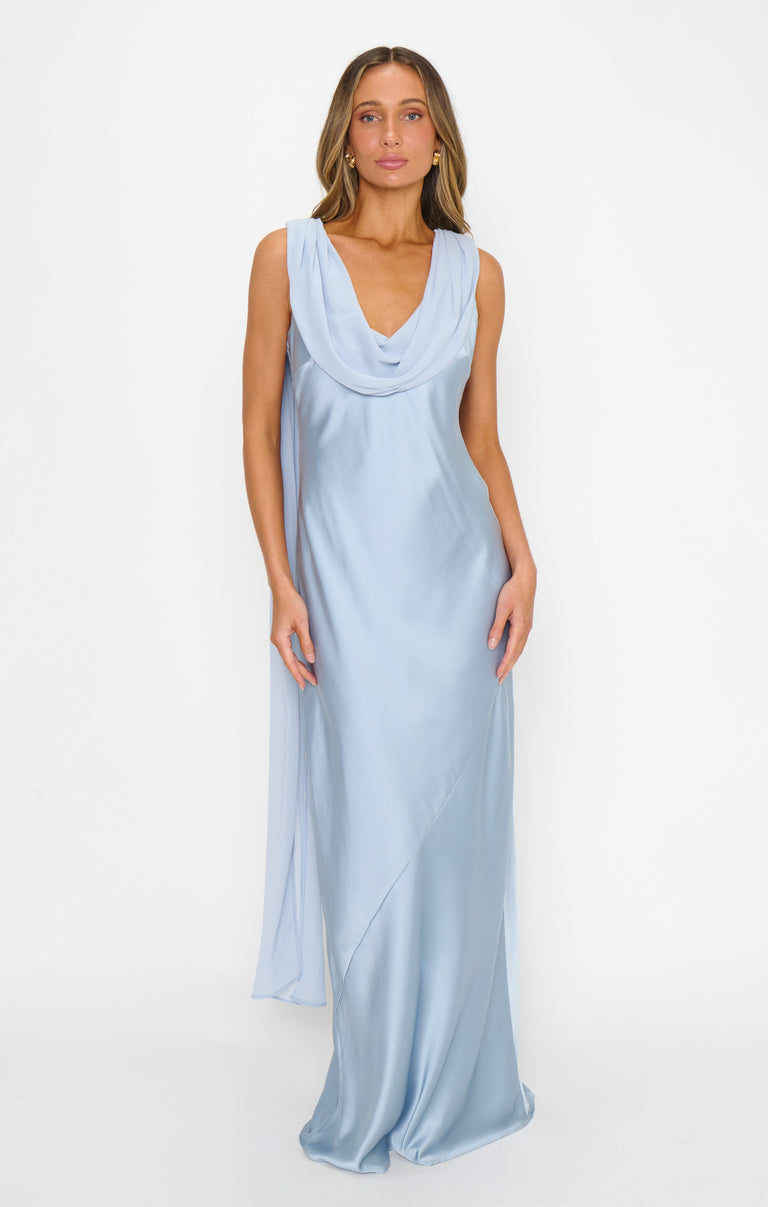 Maya Maxi Dress, in Steel Blue Luxe Satin, Size: Medium | Show Me Your Mumu | Bridesmaid Dresses & Wedding Attendee Dress Maya Maxi Dress, in Steel Blue Luxe Satin, Size: Medium | Show Me Your Mumu | Bridesmaid Dresses & Wedding Attendee Dress