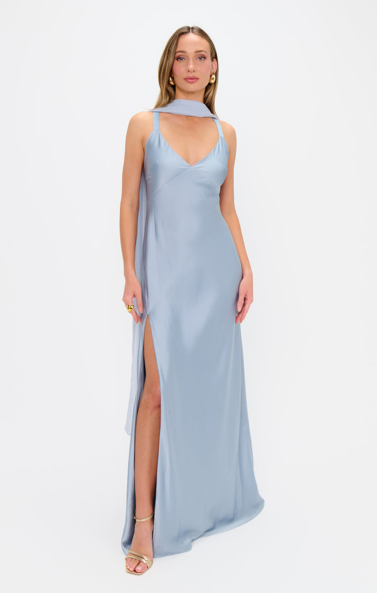 Soiree Shawl, in Steel Blue Chiffon | Show Me Your Mumu
