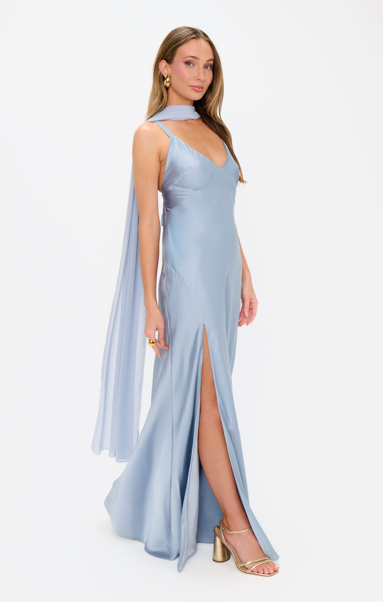 Soiree Shawl, in Steel Blue Chiffon | Show Me Your Mumu