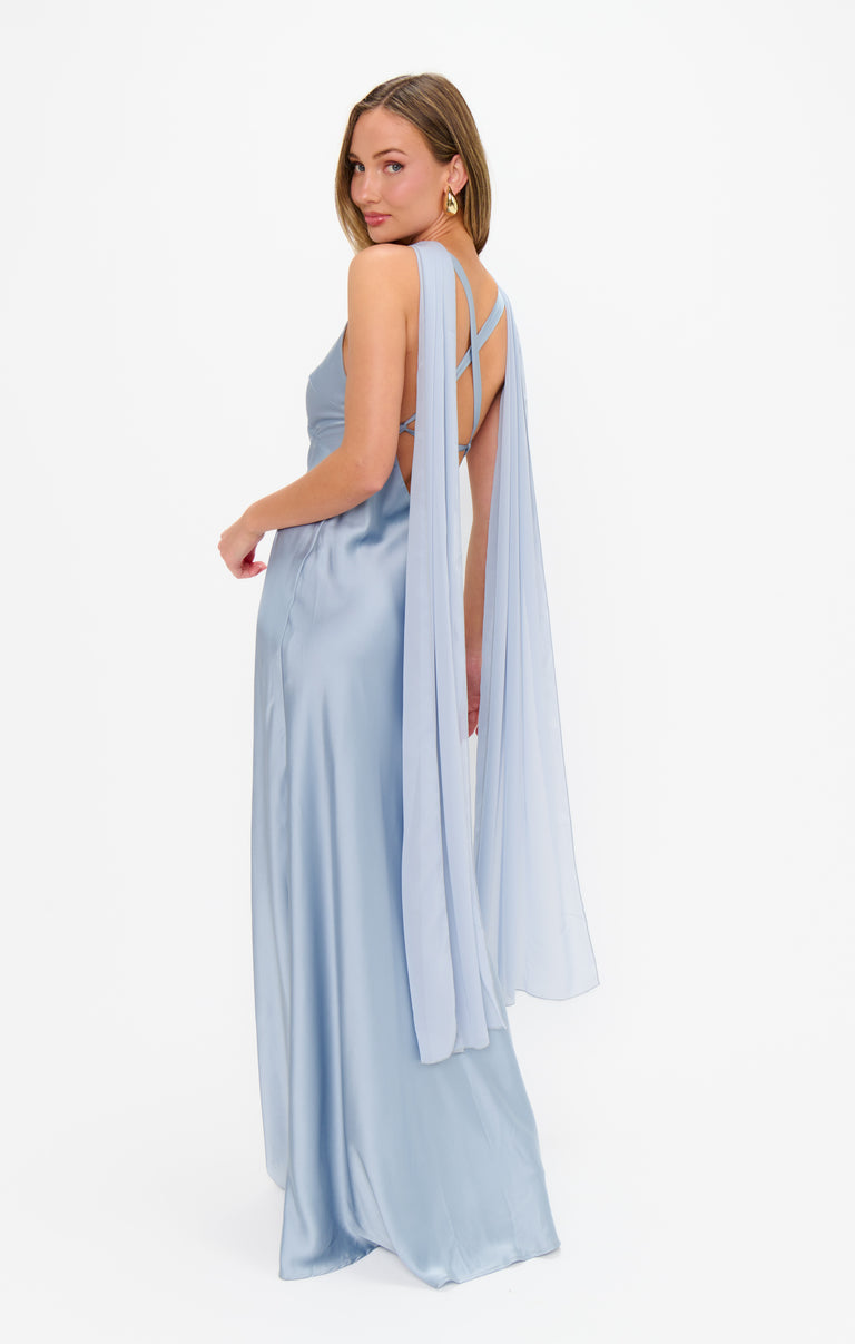 Soiree Shawl, in Steel Blue Chiffon | Show Me Your Mumu | Wedding Attendee Dress Soiree Shawl, in Steel Blue Chiffon | Show Me Your Mumu | Wedding Attendee Dress
