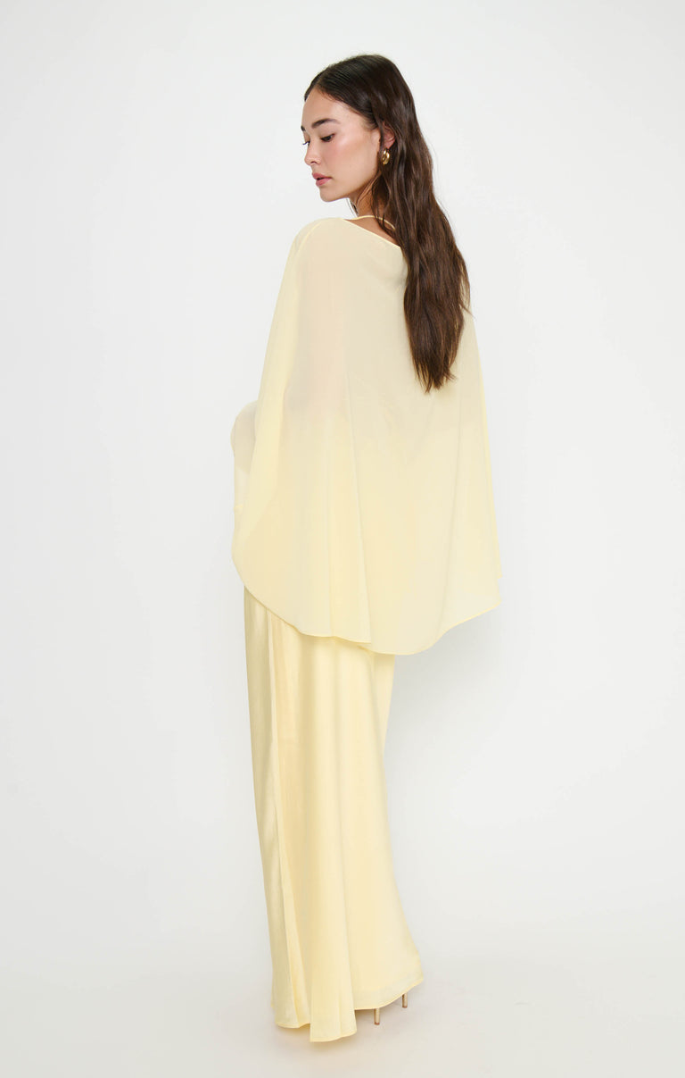 Cherish Cape, in Pale Yellow Chiffon, Size: XL/XXL | Show Me Your Mumu | Wedding Attendee Dress Cherish Cape, in Pale Yellow Chiffon, Size: XL/XXL | Show Me Your Mumu | Wedding Attendee Dress