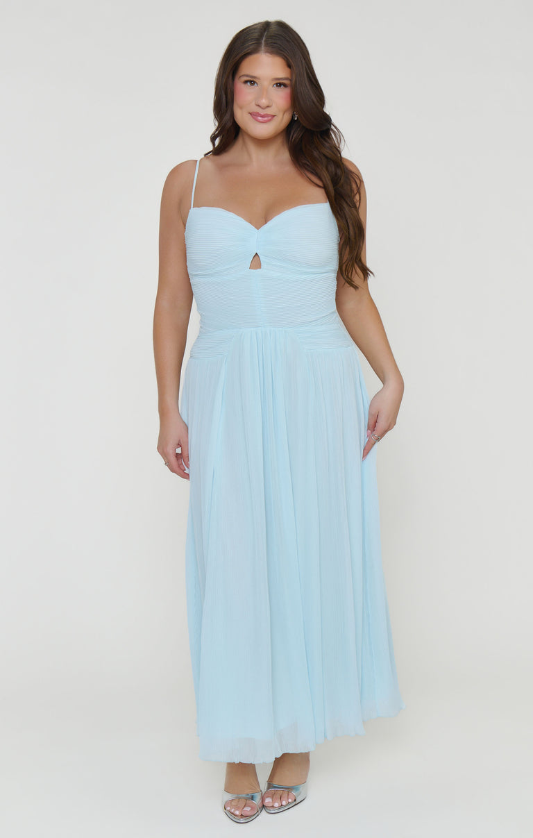 Camille Midi Dress, in Ice Blue, Size: 2X | Show Me Your Mumu Camille Midi Dress, in Ice Blue, Size: 2X | Show Me Your Mumu