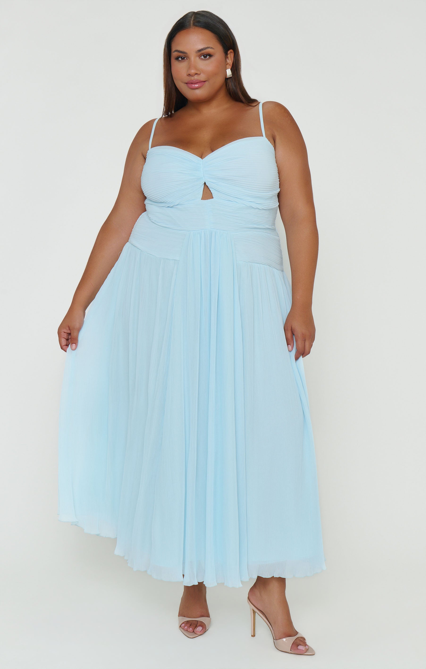 m-i-d M-PREMIER COUTURE ベスト34 エムプルミエ Camille Midi Dress ~ Ice Blue – Show Me Your Mumu