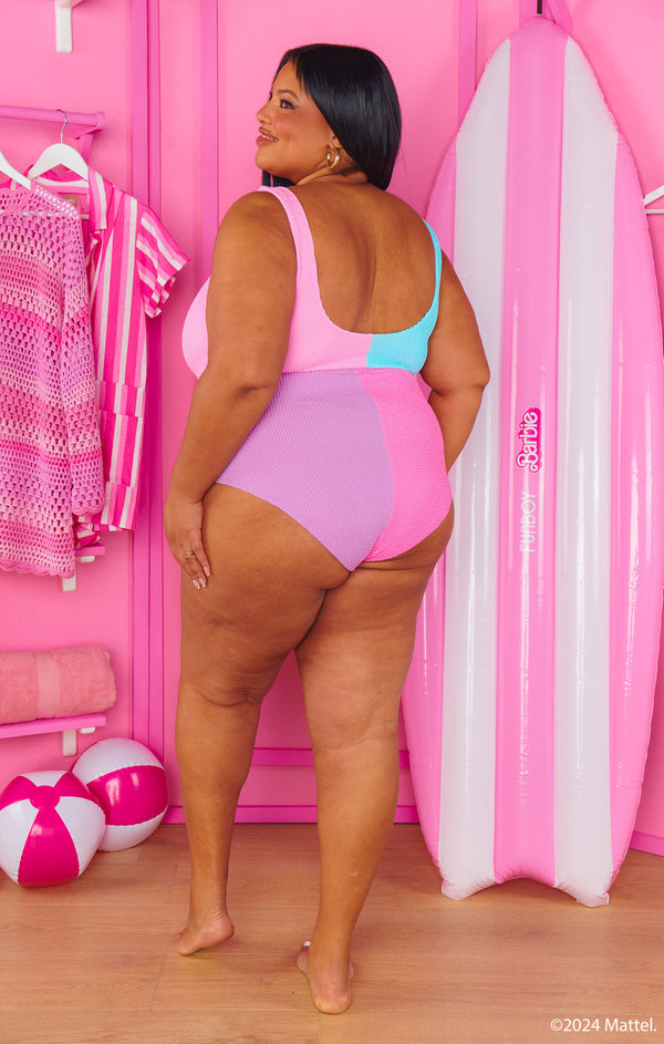 The Scrunch One Piece ~ Barbie™ Colorblock Scrunch – Show Me Your Mumu