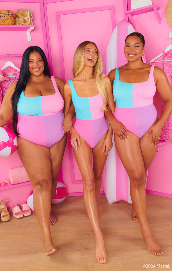 The Scrunch One Piece ~ Barbie™ Colorblock Scrunch – Show Me Your Mumu