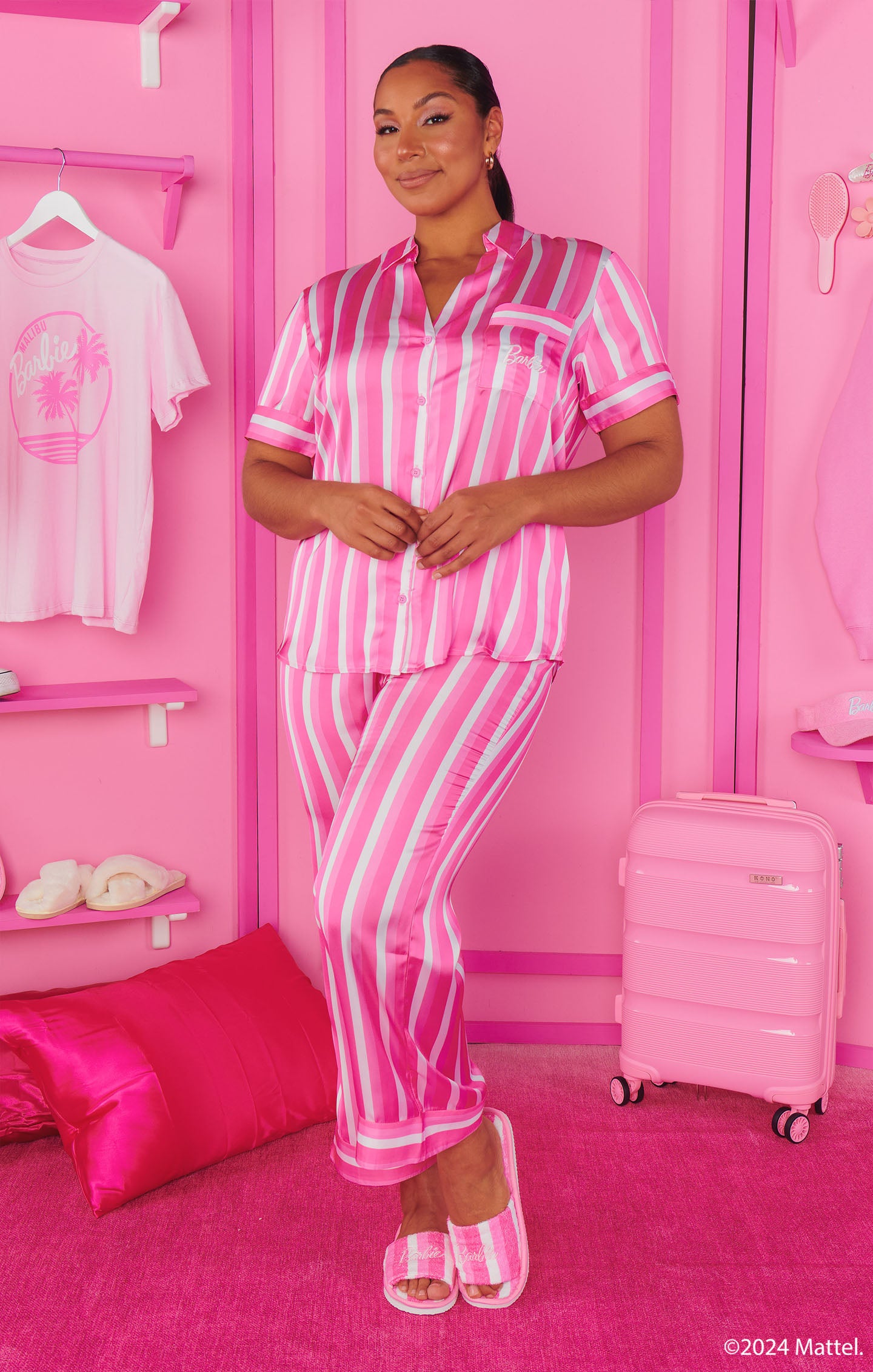 Girls Night PJ Set ~ DreamHouse™ Stripe Satin – Show Me Your Mumu