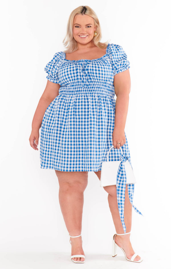 Esme Mini Dress ~ Blue Bounty Gingham – Show Me Your Mumu Esme Mini Dress ~ Blue Bounty Gingham – Show Me Your Mumu