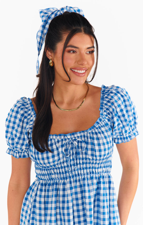 Esme Mini Dress ~ Blue Bounty Gingham – Show Me Your Mumu