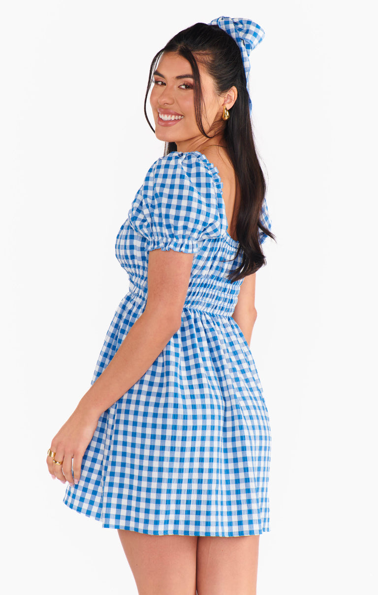 Esme Mini Dress ~ Blue Bounty Gingham – Show Me Your Mumu