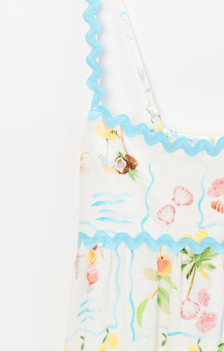 WEEKEND GETAWAY BLUE WOVEN MAXI DRESS