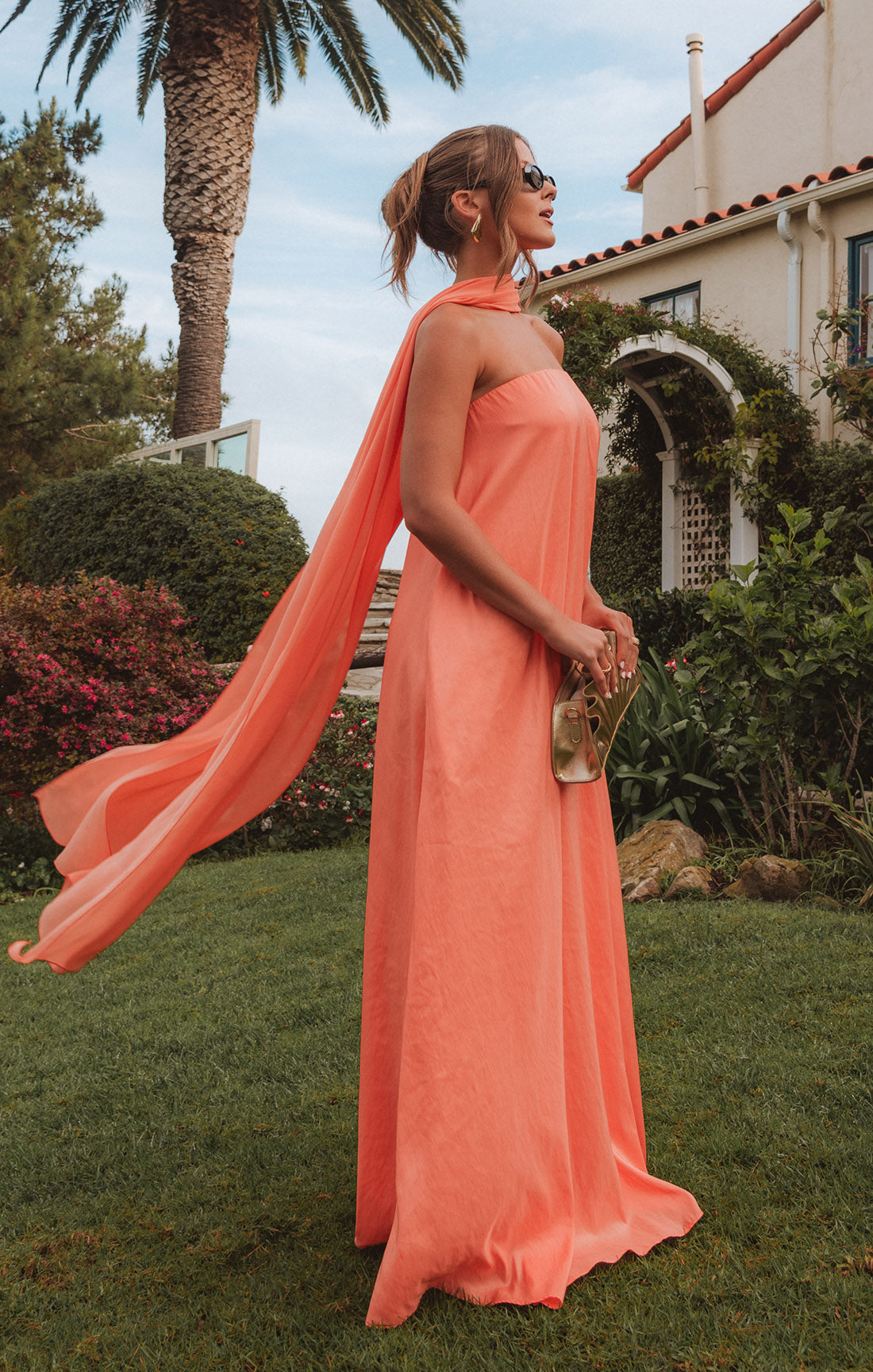 Tinsley Tube Dress, in Cantaloupe Light Taffeta, Size: Medium | Show Me Your Mumu
