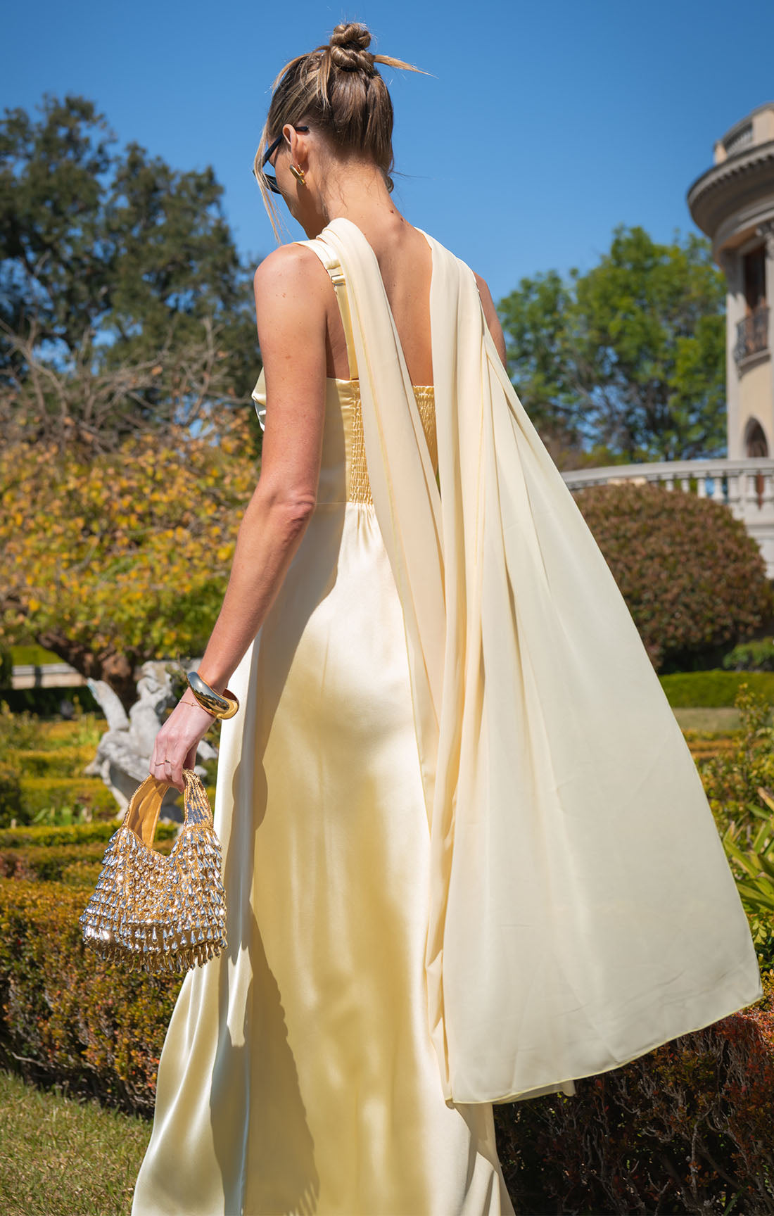 slim fit dress slacks Soiree Shawl, in Pale Yellow Chiffon | Show Me Your Mumu