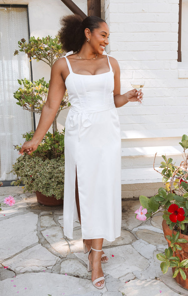 Willow Midi Dress ~ Ivory Luxe Satin – Show Me Your Mumu Willow Midi Dress ~ Ivory Luxe Satin – Show Me Your Mumu