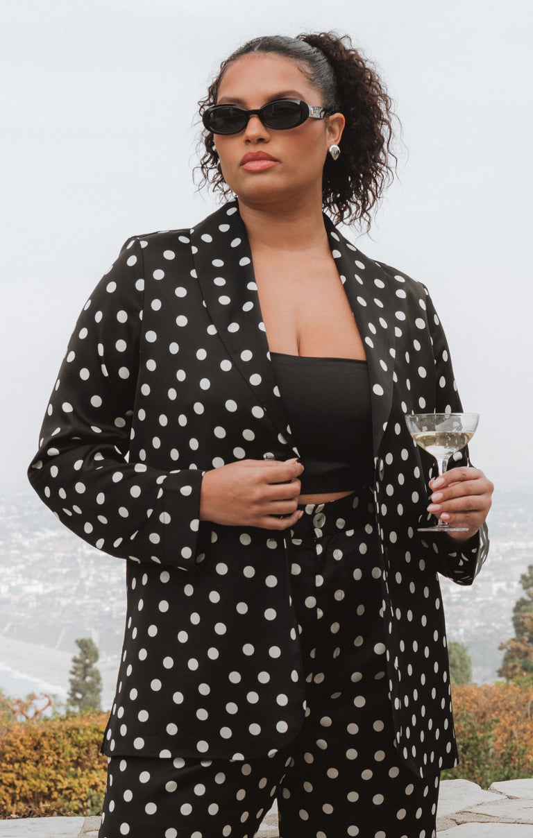Blazer Femme Peck & Peck - Taille 16 - Blanc à Pois Noirs - Coton - Occasion Très Bon état
