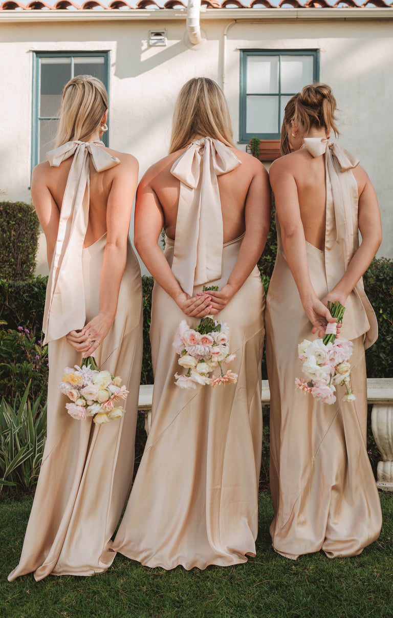 Lisa Maxi Dress ~ Champagne Luxe Satin – Show Me Your Mumu