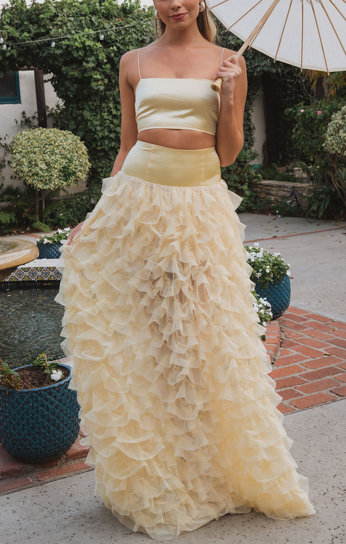 Ruffle tulle airy dress|LE'RURE