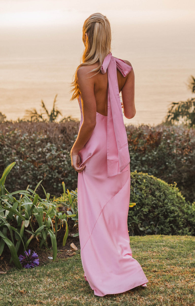 Lisa Maxi Dress, in Light Pink Luxe Satin, Size: Large | Show Me Your Mumu | Bridesmaid Dresses & Wedding Attendee Dress Lisa Maxi Dress, in Light Pink Luxe Satin, Size: Large | Show Me Your Mumu | Bridesmaid Dresses & Wedding Attendee Dress