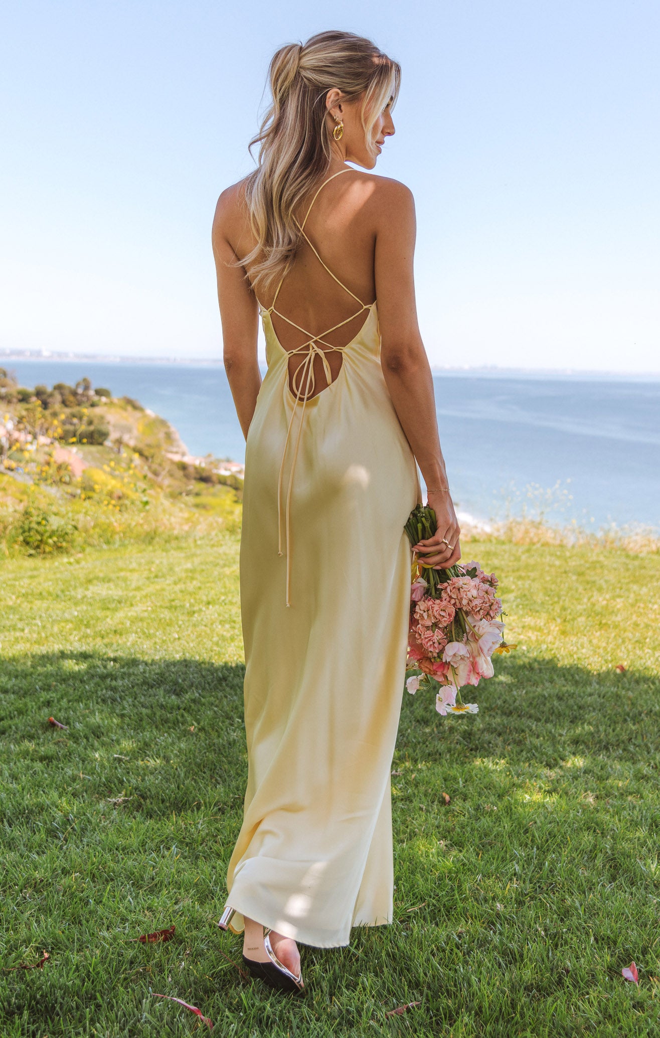 Dani Slip Dress ~ Pale Yellow Luxe Satin – Show Me Your Mumu