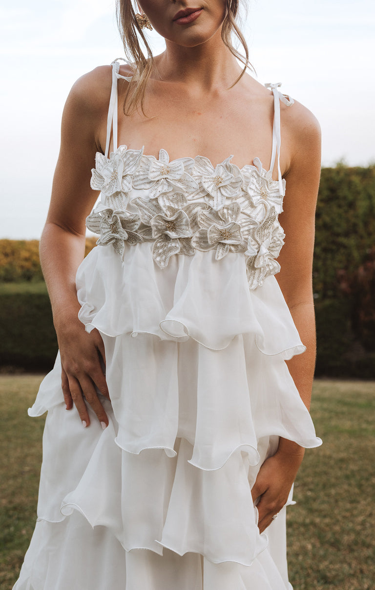 Gabriella Maxi Dress, in White Enchanted Embellishment, Size: 2XL | Show Me Your Mumu Gabriella Maxi Dress, in White Enchanted Embellishment, Size: 2XL | Show Me Your Mumu