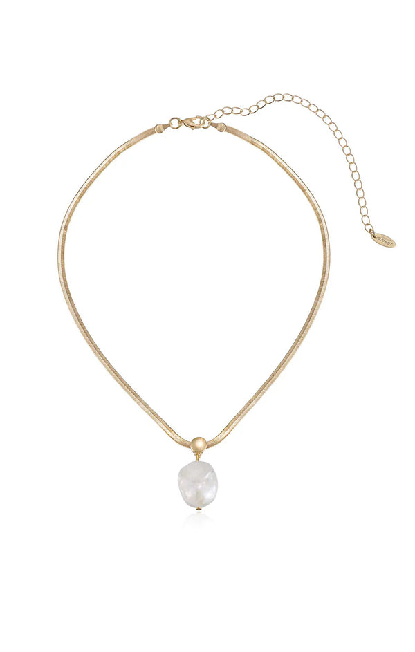 Ettika Baroque Pearl Pendant Snake Chain Necklace ~ Gold/Pearl – Show ... Ettika Baroque Pearl Pendant Snake Chain Necklace ~ Gold/Pearl – Show ...