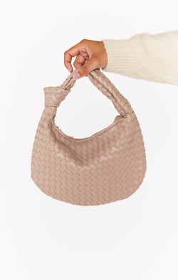 Melie Bianco Willow Woven Bag ~ Nude