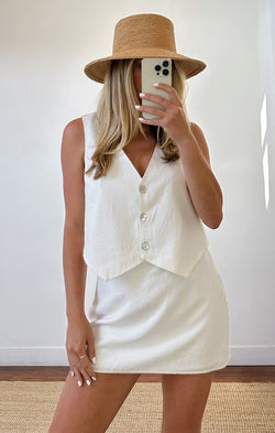 All Night Skort ~ White Linen