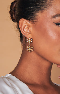 ALV Jewels Flower Lover Drop Studs ~ Gold