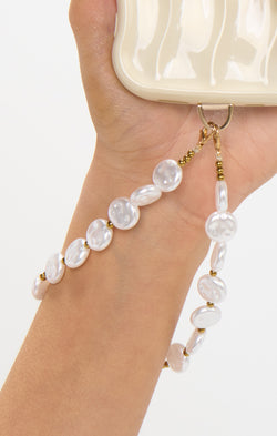 Sylvie Phone Charm Wristlet ~ Pearl