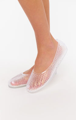 Steve Madden Gyzmo Jelly Flat ~ Clear