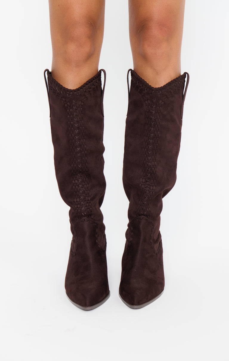 Billini Finley Cowboy Boot ~ Chocolate Suede