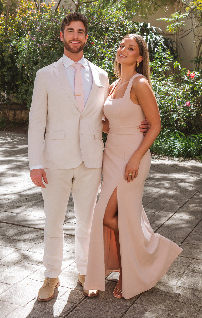 Nico Neck Tie, in Dusty Blush Linen