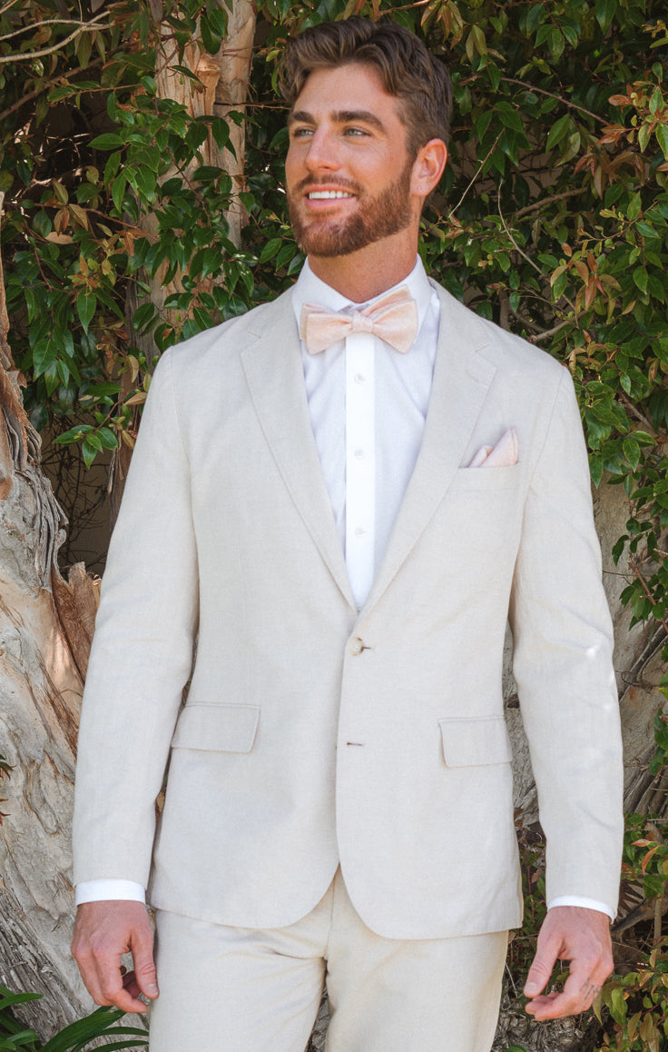 Josh Bow Tie, in Dusty Blush Linen