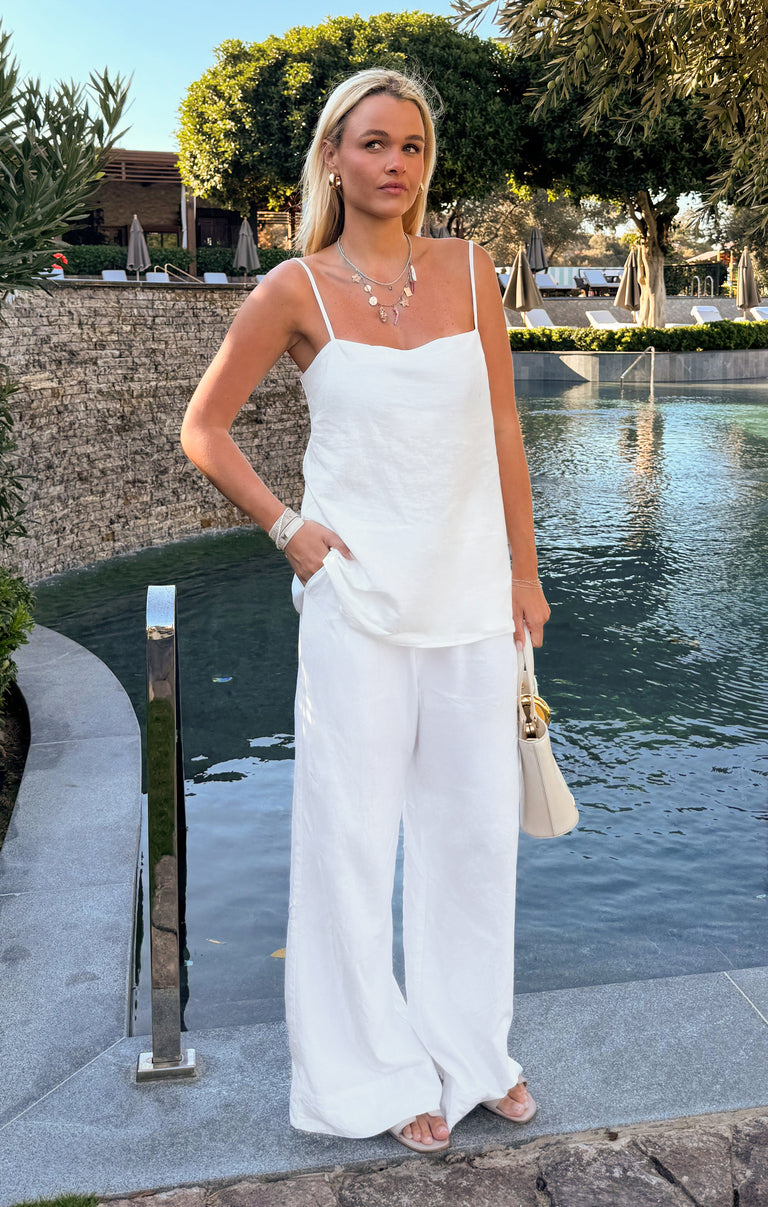 Hayes Trouser ~ White Linen – Show Me Your Mumu