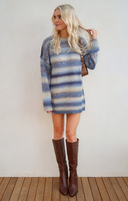 Canyon Tunic Sweater ~ Midnight Blue Knit