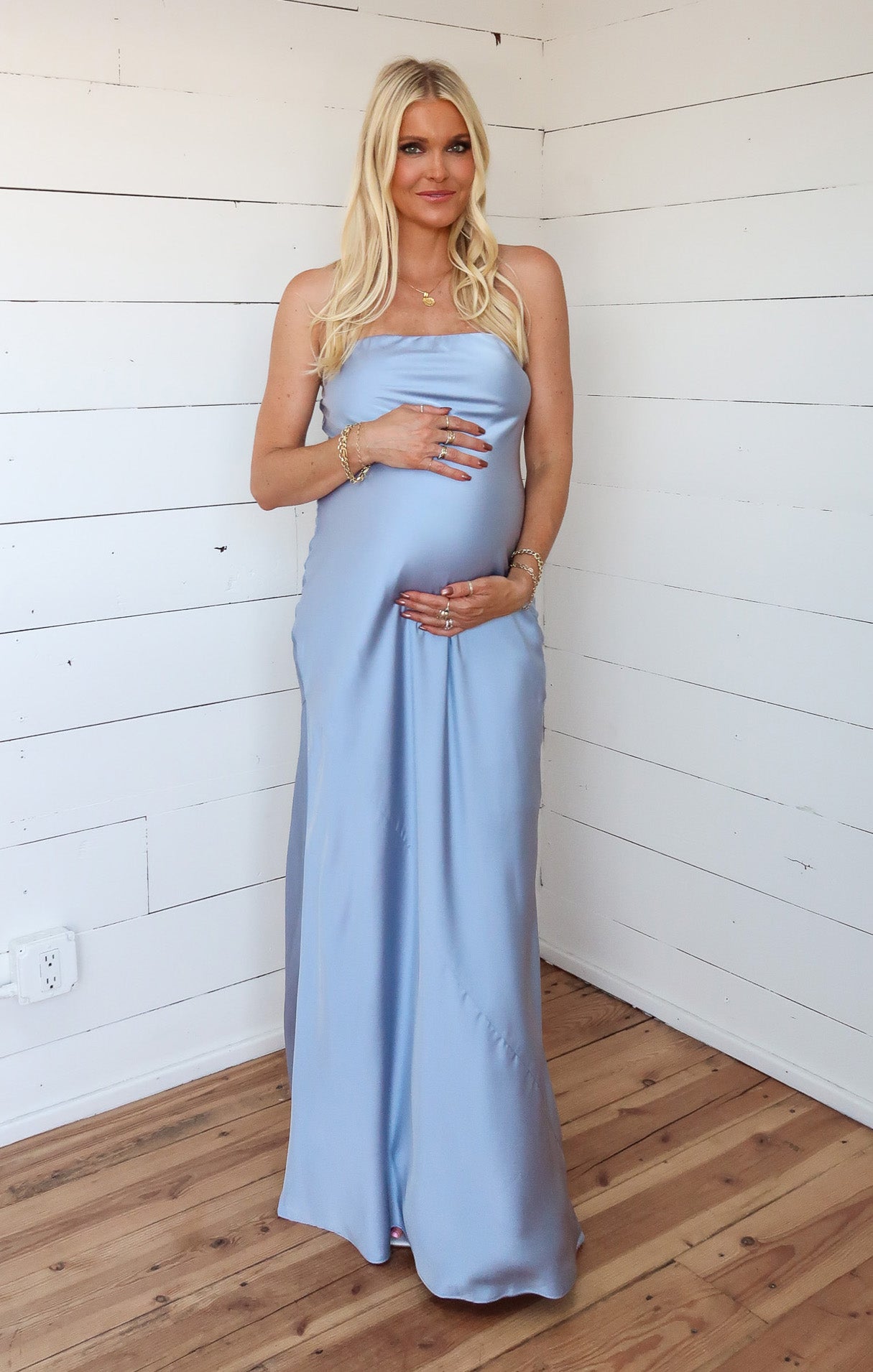 Taylor Tube Maxi Dress, in Steel Blue Luxe Satin, Size: Medium | Show Me Your Mumu | Bridesmaid Dresses & Wedding Attendee Dress Taylor Tube Maxi Dress, in Steel Blue Luxe Satin, Size: Medium | Show Me Your Mumu | Bridesmaid Dresses & Wedding Attendee Dress