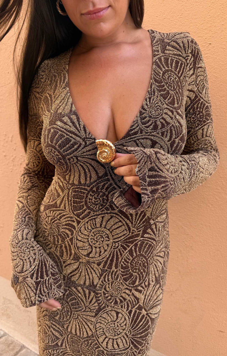 Lopez Dress ~ Shell Sparkle Stretch – Show Me Your Mumu