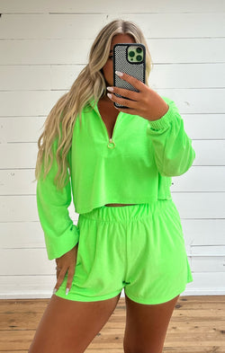 Spano Pullover ~ Neon Green Terry