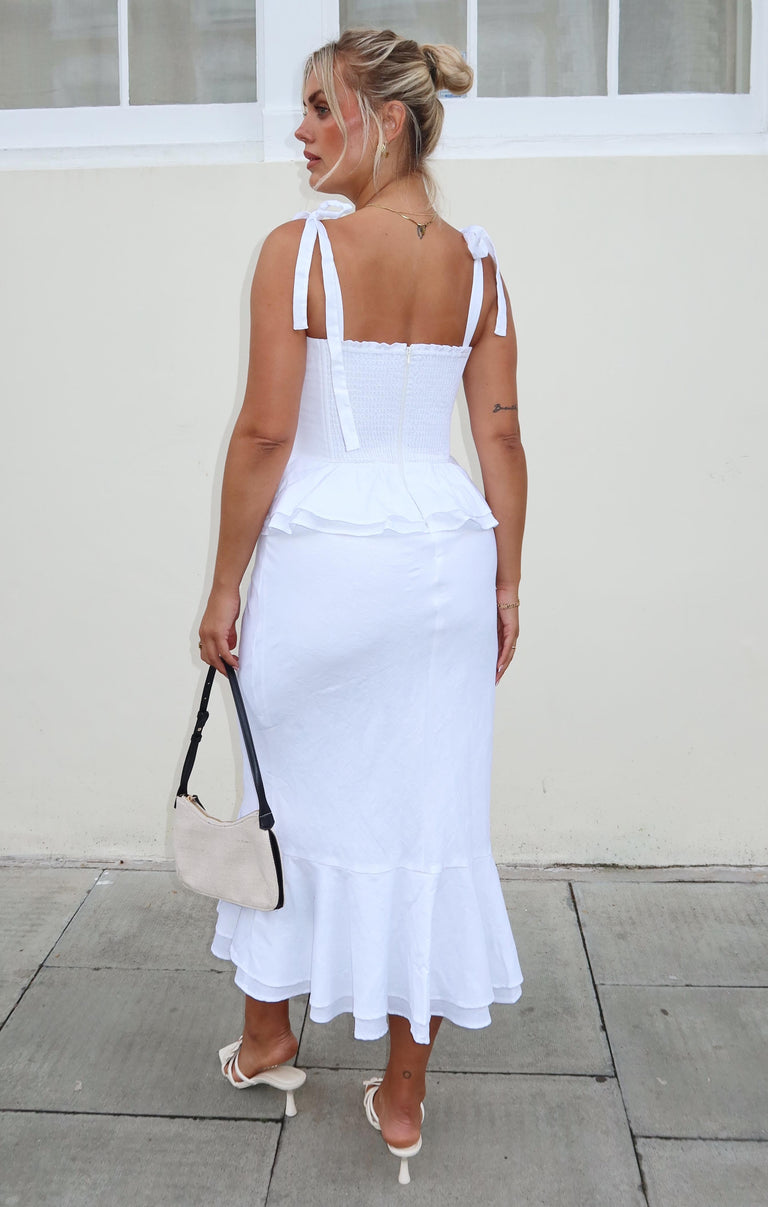 Pauline Peplum Dress, in White, Size: XL | Show Me Your Mumu Pauline Peplum Dress, in White, Size: XL | Show Me Your Mumu