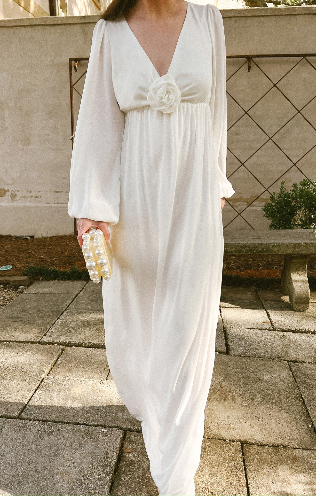 Rosetta Maxi Dress, in White Silky Crepe, Size: Small | Show Me Your Mumu Rosetta Maxi Dress, in White Silky Crepe, Size: Small | Show Me Your Mumu