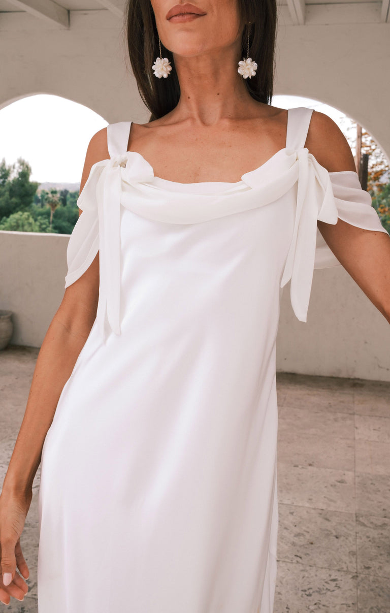 Bella Maxi Dress, in Ivory Luxe Satin, Size: 2XL | Show Me Your Mumu